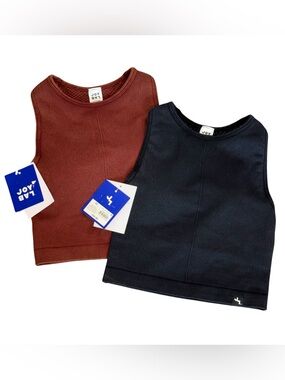 JoyLab Cropped Tank Bundle XS NEW Set of 2 Ribbed Athletic Tops
